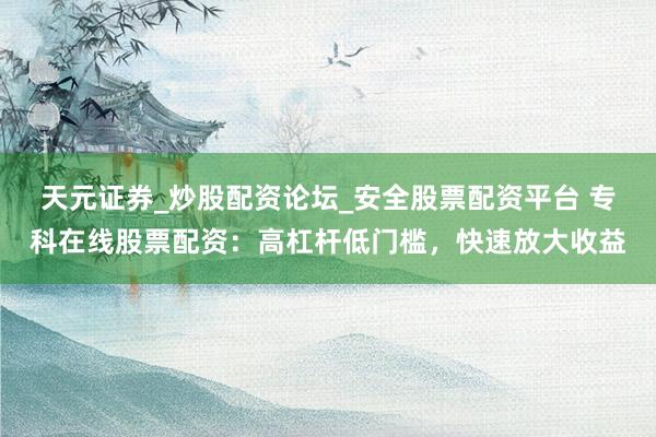 天元证券_炒股配资论坛_安全股票配资平台 专科在线股票配资：高杠杆低门槛，快速放大收益