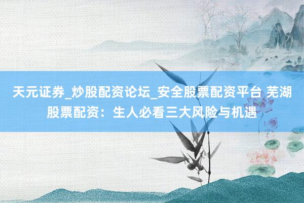 天元证券_炒股配资论坛_安全股票配资平台 芜湖股票配资：生人必看三大风险与机遇