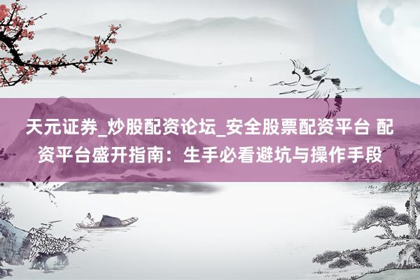天元证券_炒股配资论坛_安全股票配资平台 配资平台盛开指南：生手必看避坑与操作手段