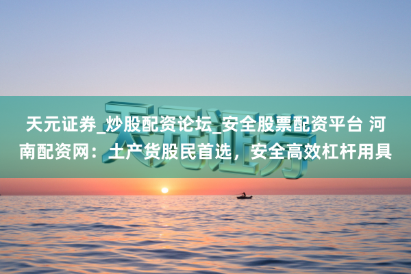 天元证券_炒股配资论坛_安全股票配资平台 河南配资网：土产货股民首选，安全高效杠杆用具