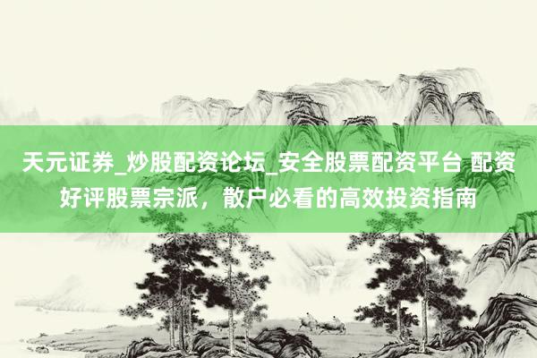 天元证券_炒股配资论坛_安全股票配资平台 配资好评股票宗派，散户必看的高效投资指南