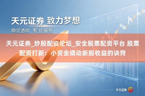天元证券_炒股配资论坛_安全股票配资平台 股票配资打新：小资金撬动新股收益的诀窍