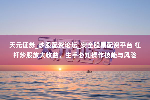 天元证券_炒股配资论坛_安全股票配资平台 杠杆炒股放大收益，生手必知操作技能与风险
