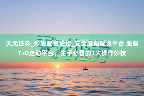 天元证券_炒股配资论坛_安全股票配资平台 股票T+0走动平台，生手必看的3大操作妙技
