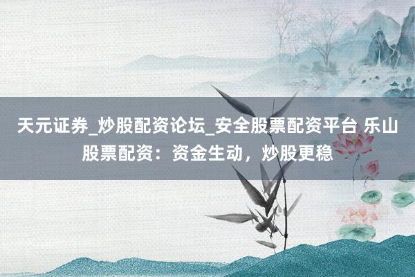 天元证券_炒股配资论坛_安全股票配资平台 乐山股票配资：资金生动，炒股更稳
