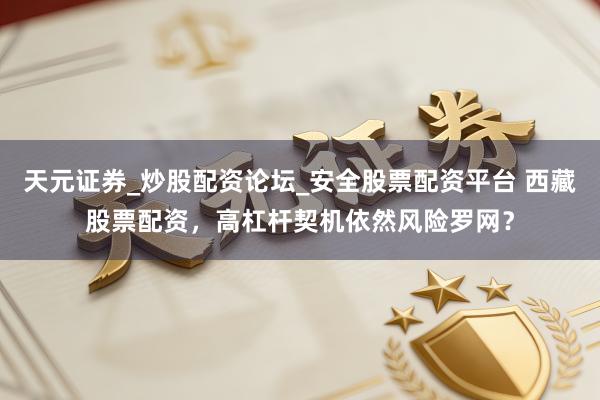天元证券_炒股配资论坛_安全股票配资平台 西藏股票配资，高杠杆契机依然风险罗网？