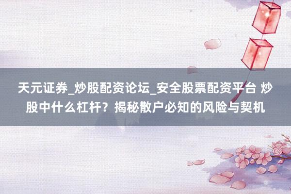 天元证券_炒股配资论坛_安全股票配资平台 炒股中什么杠杆？揭秘散户必知的风险与契机