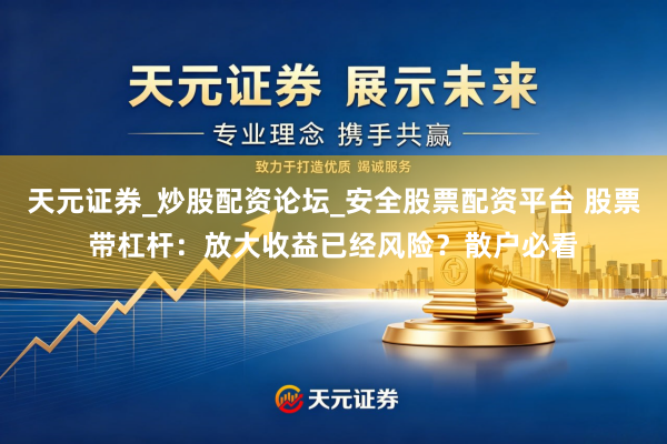 天元证券_炒股配资论坛_安全股票配资平台 股票带杠杆：放大收益已经风险？散户必看