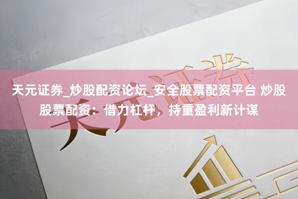 天元证券_炒股配资论坛_安全股票配资平台 炒股股票配资：借力杠杆，持重盈利新计谋