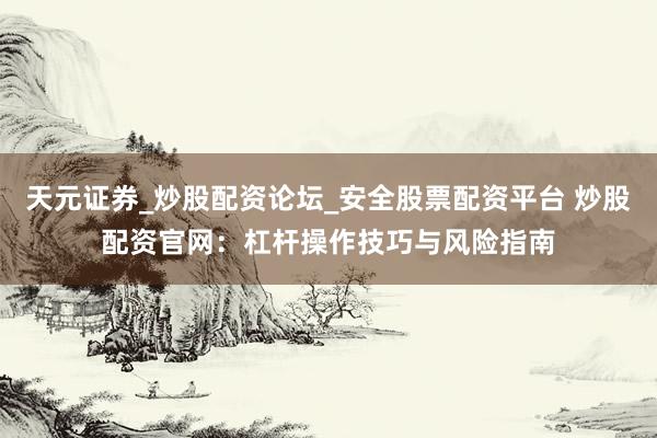 天元证券_炒股配资论坛_安全股票配资平台 炒股配资官网：杠杆操作技巧与风险指南