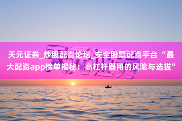 天元证券_炒股配资论坛_安全股票配资平台 “最大配资app榜单揭秘：高杠杆器用的风险与选拔”