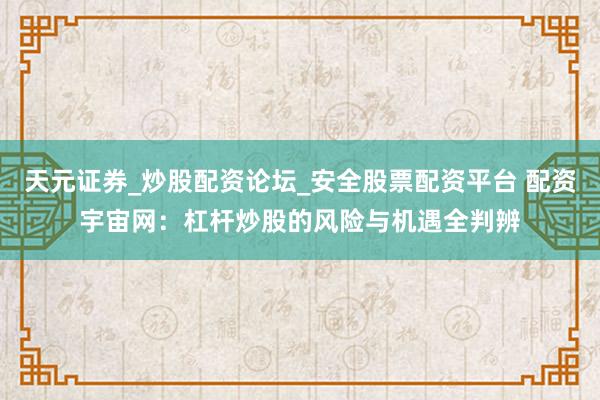 天元证券_炒股配资论坛_安全股票配资平台 配资宇宙网：杠杆炒股的风险与机遇全判辨