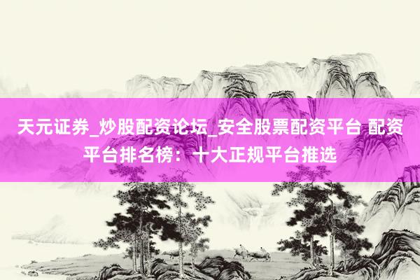 天元证券_炒股配资论坛_安全股票配资平台 配资平台排名榜：十大正规平台推选