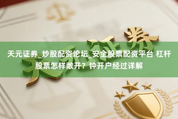 天元证券_炒股配资论坛_安全股票配资平台 杠杆股票怎样敞开？钟开户经过详解