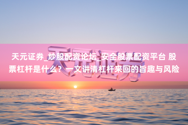 天元证券_炒股配资论坛_安全股票配资平台 股票杠杆是什么？一文讲清杠杆来回的旨趣与风险