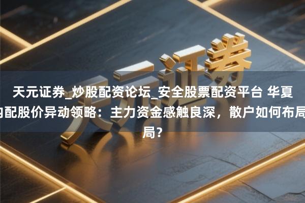 天元证券_炒股配资论坛_安全股票配资平台 华夏内配股价异动领略：主力资金感触良深，散户如何布局？